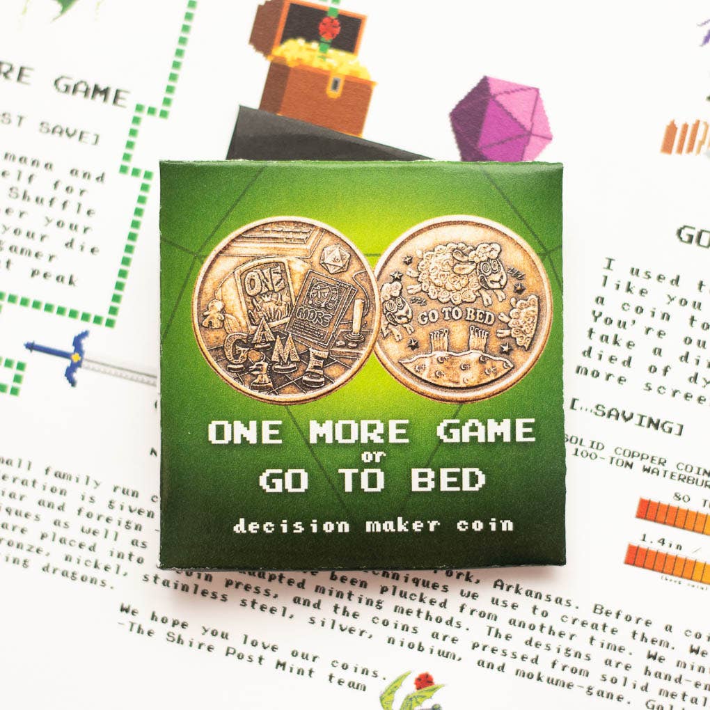 One More Game / Go to Bed Copper Decision Maker Coin - Image 3