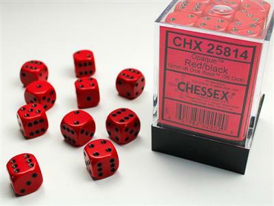 Opaque 12mm D6 Red/black Dice Block™ (36 dice) - Image 2