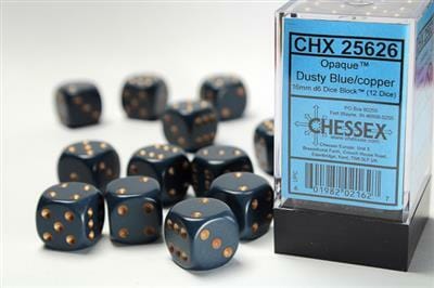 Opaque 16mm D6 Dusty Blue/copper Dice Block™ (12 dice) - Image 4