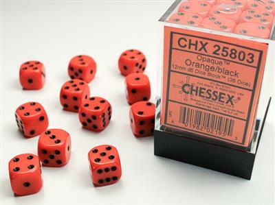 Opaque 12mm D6 Orange/black Dice Block™ (36 dice) - Image 3