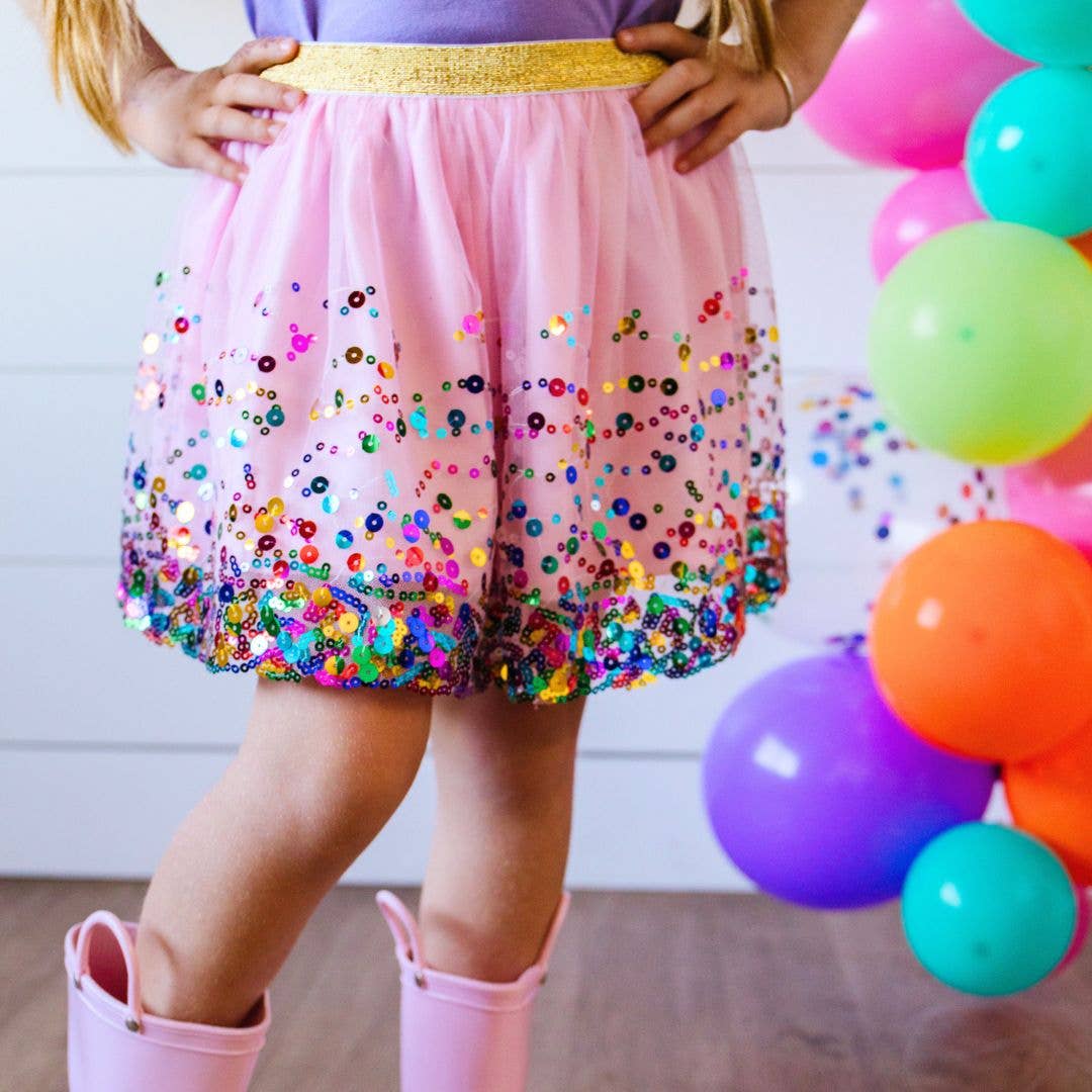 Pink Confetti Tutu - Dress Up Skirt - Kids Tutu: 1-2Y - Image 2