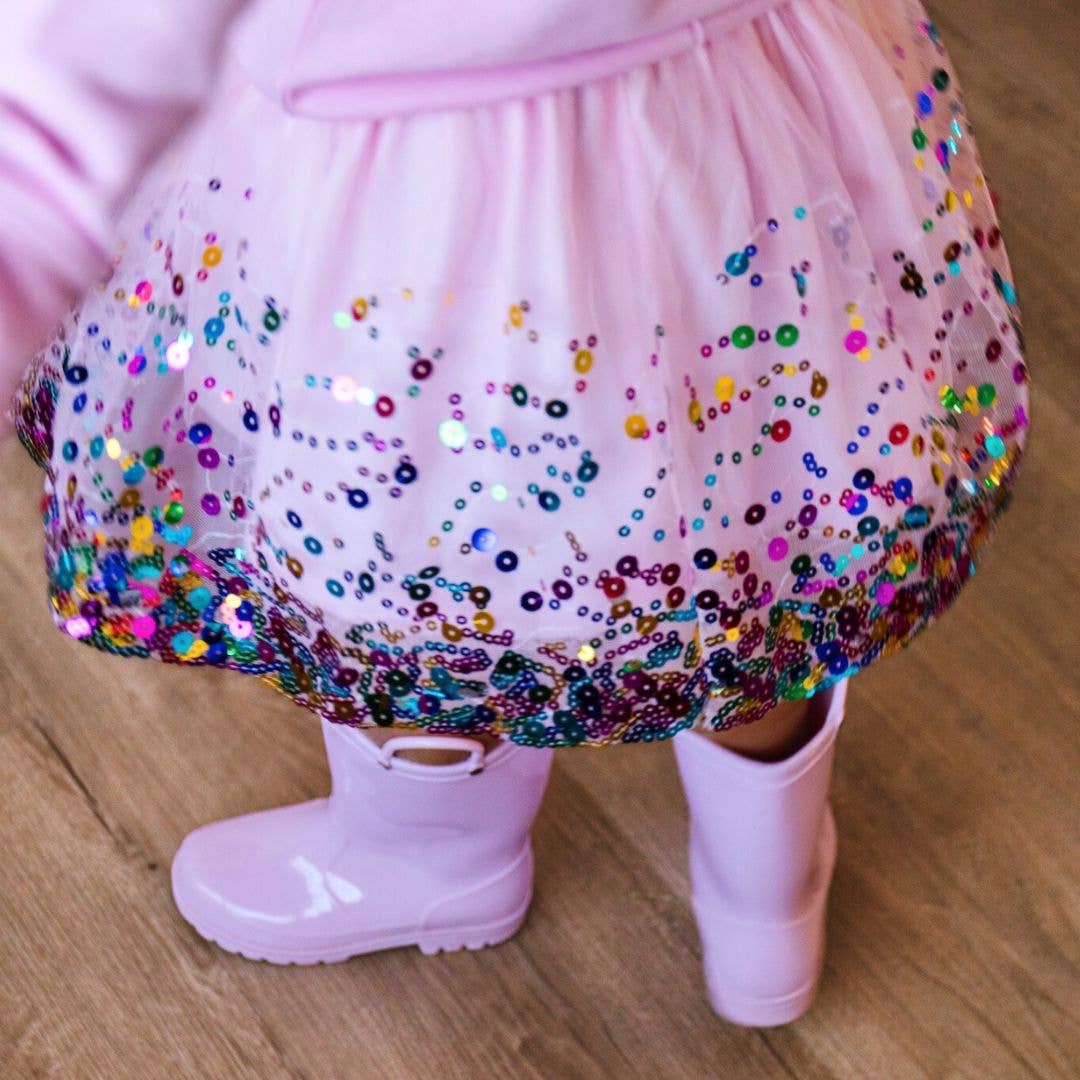 Pink Confetti Tutu - Dress Up Skirt - Kids Tutu: 1-2Y - Image 3