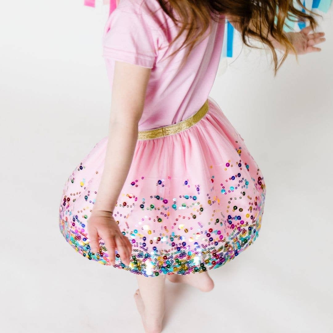 Pink Confetti Tutu - Dress Up Skirt - Kids Tutu: 1-2Y - Image 4