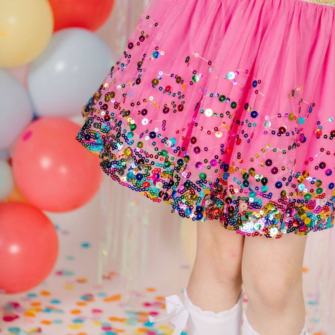 Raspberry Confetti Tutu - Dress Up Skirt - Kids Tutu: 0-12M - Image 2