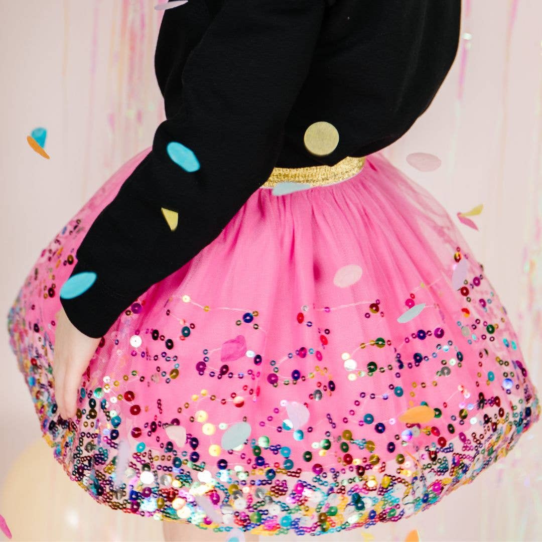 Raspberry Confetti Tutu - Dress Up Skirt - Kids Tutu: 4-6Y - Image 3