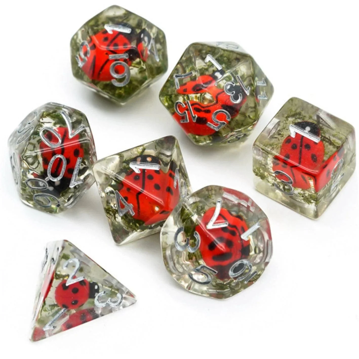 Red Ladybug RPG 7 Dice Set