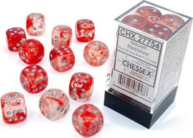 Nebula® 16mm D6 Red/silver Luminary™ Dice Block™ (12 dice) - Image 5