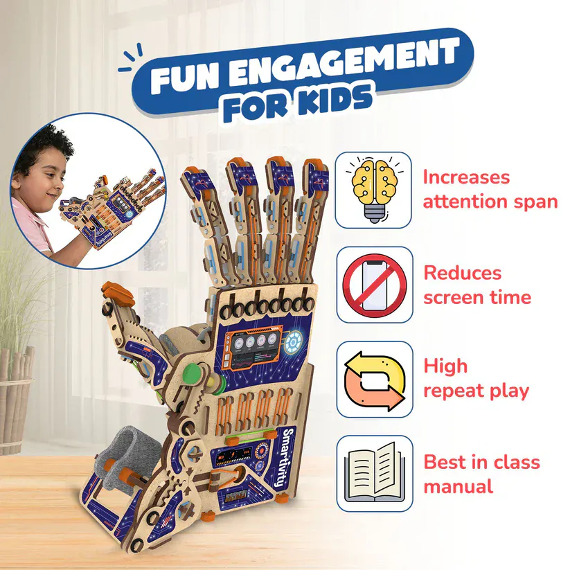 Robotic Mechanical Hand | Build-It-Yourself STEAM Toy | FREE Custom Stickers | 8 + Years - Image 2
