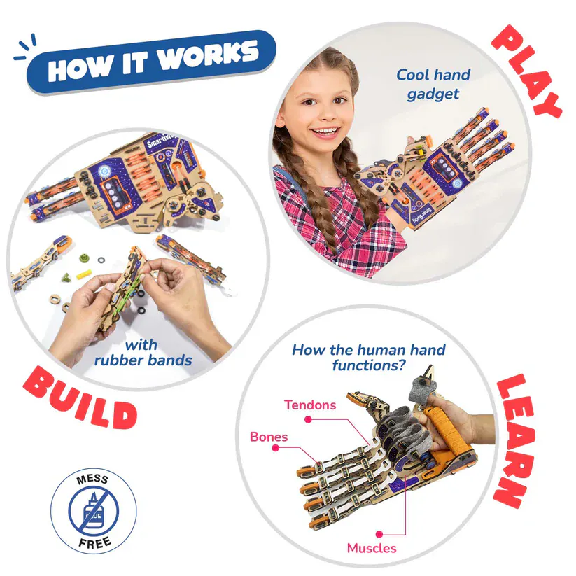 Robotic Mechanical Hand | Build-It-Yourself STEAM Toy | FREE Custom Stickers | 8 + Years - Image 5