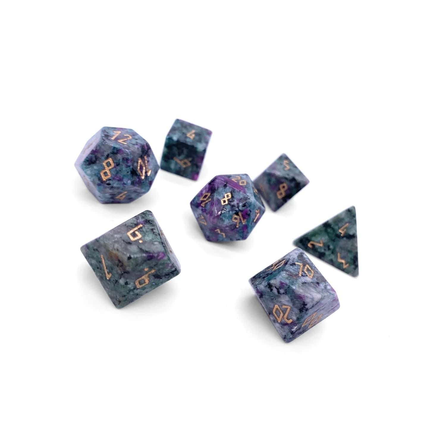 Ruby Zoisite - 7 Piece RPG Set Gemstone Dice - Image 3