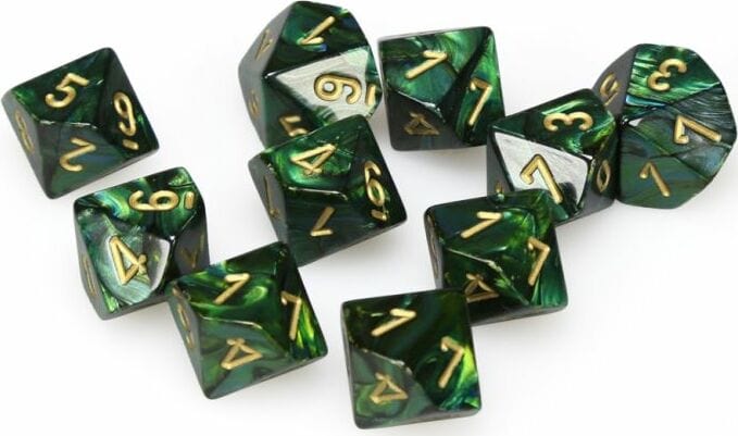 Scarab: Poly D10 Jade/Gold (10) - Image 2