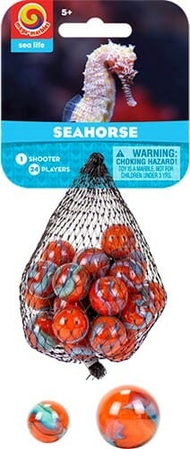 Mega Marbles - SEAHORSE MARBLES NET (1 Shooter Marble & 24 Player Marbles) - Image 3