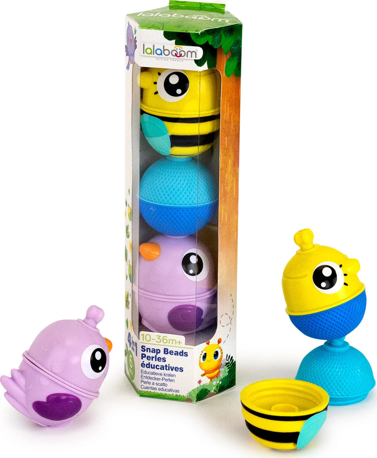Tube Of Educational Beads 2 Animal Beads Purple 6 Pcs - Image 2
