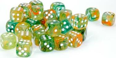 Nebula® 12mm D6 Spring/white Luminary™ Dice Block™ (36 dice) - Image 8