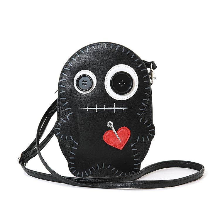 Stitched Voodoo Doll Crossbody Bag: White - Image 2