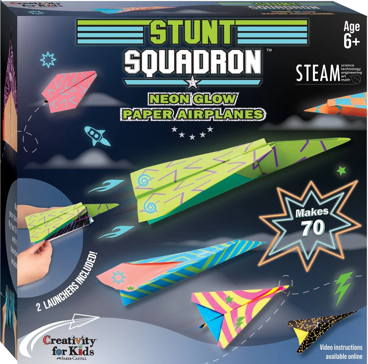 Stunt Squadron Neon Glow Paper Airplanes - Image 4