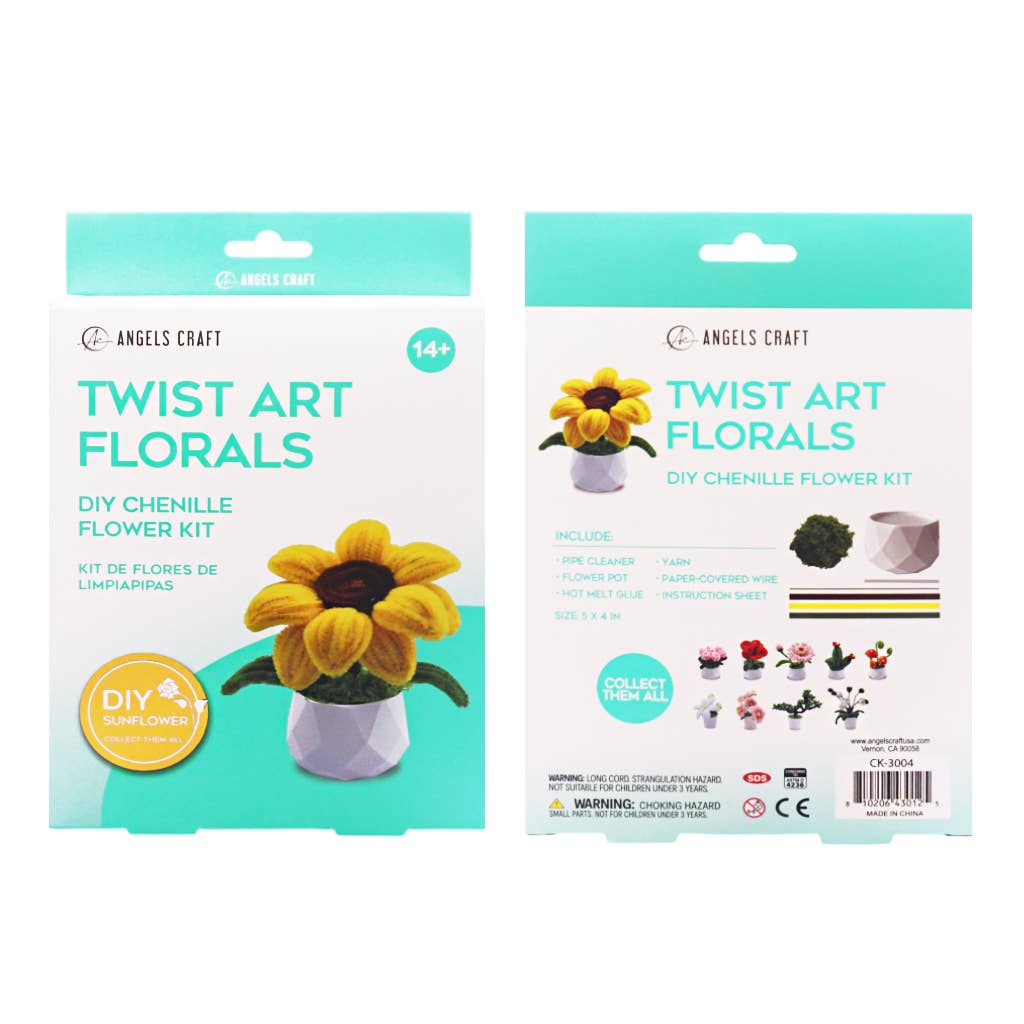Sunflower Twist Art Floral DIY Kit – Chenille Flower Craft - Image 3