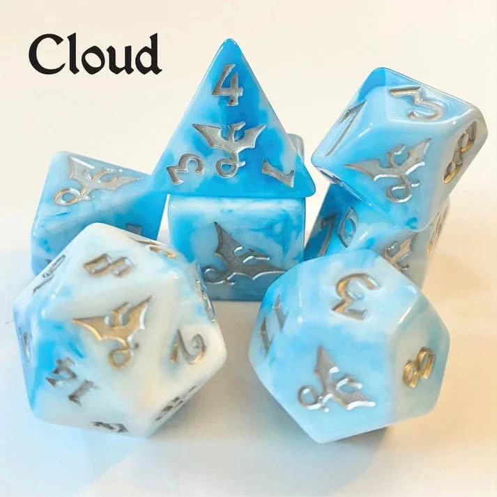 Swirl Dragon Cloud Polyhedral Dice Set