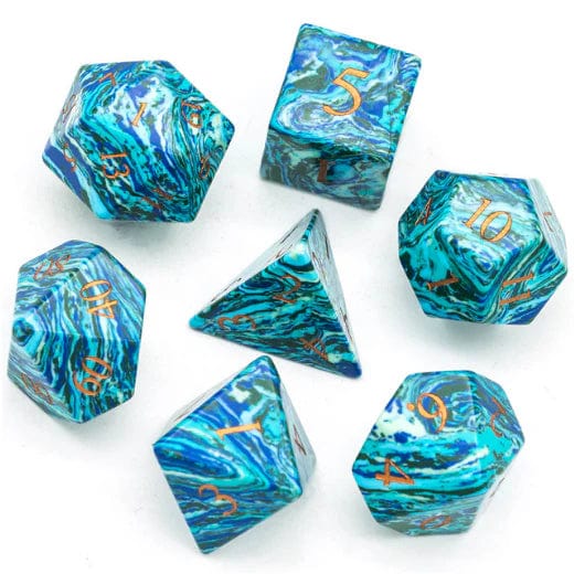 Textured Turquoise Shades of Blue - Engraved