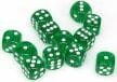 Translucent 16mm D6 Green/white Dice Block™ (12 dice) - Image 5