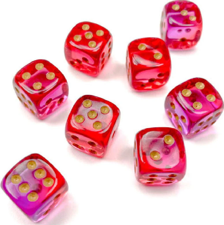 Gemini® 12mm D6 Translucent Red-Violet/gold Dice Block™ (36 dice) - Image 4