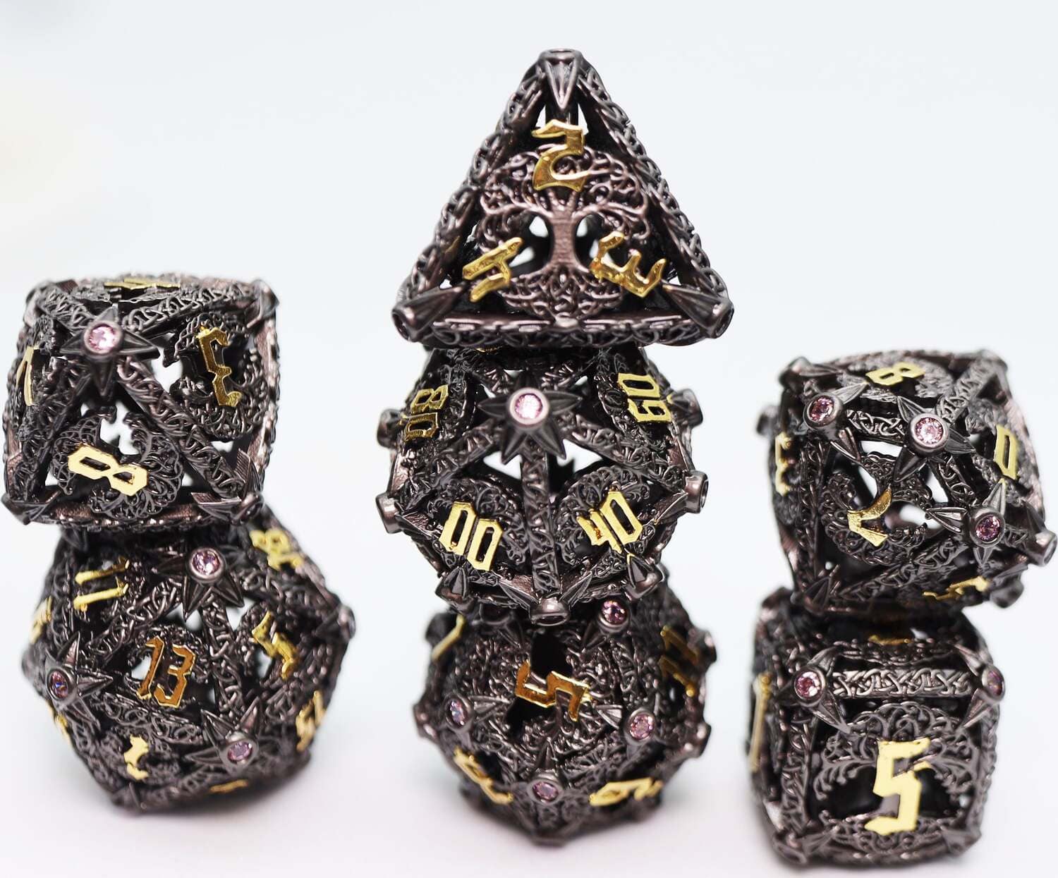 Trees of Virtue: Tree of Vigilance - Hollow Metal RPG Dice Set - Image 2
