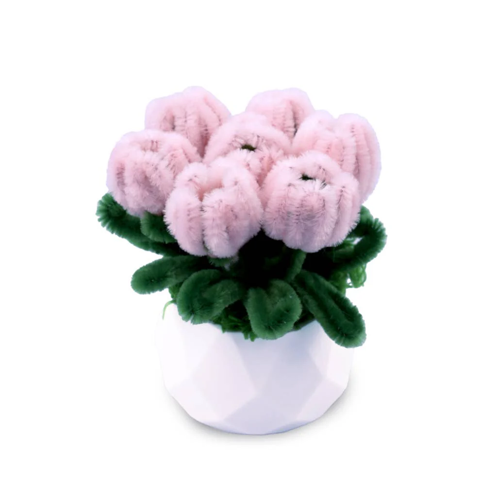 Tulips Twist Art Floral DIY Kit – Chenille Flower Craft - Image 3