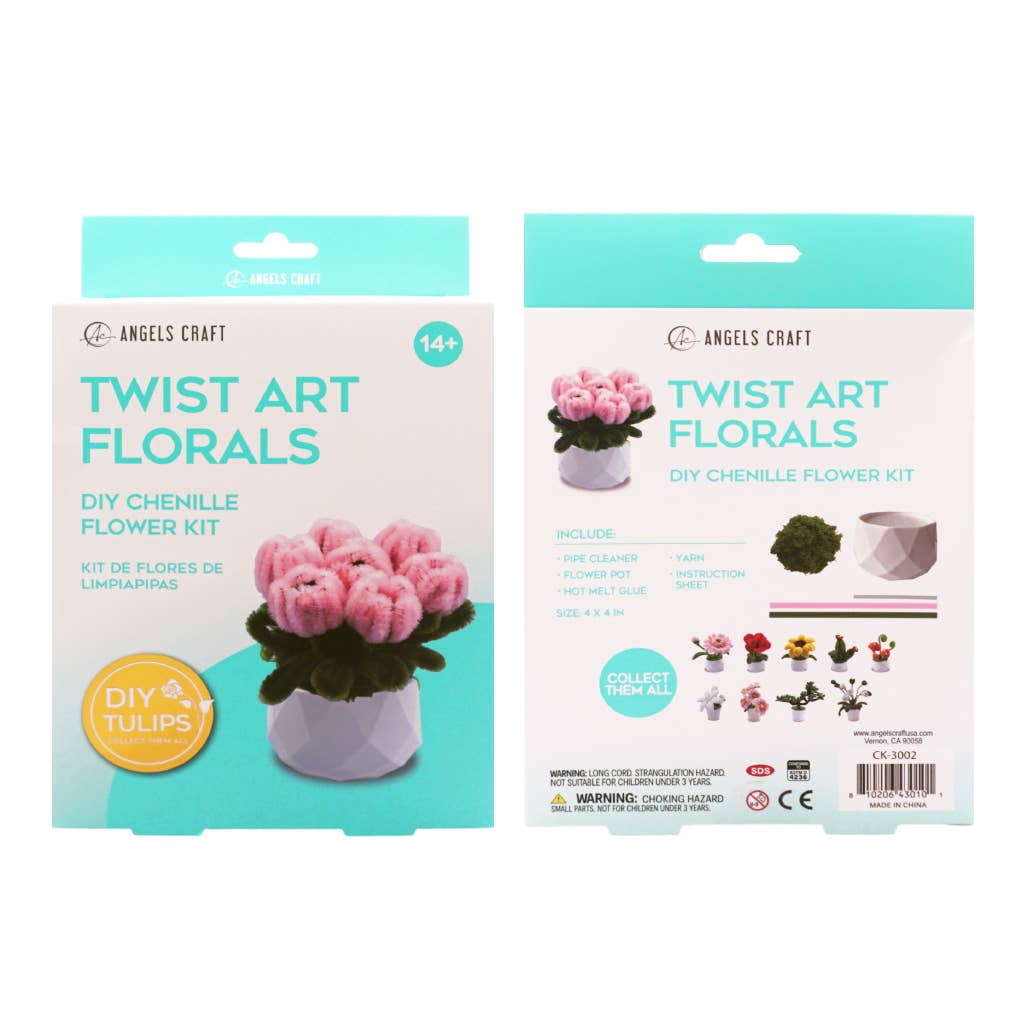 Tulips Twist Art Floral DIY Kit – Chenille Flower Craft - Image 4