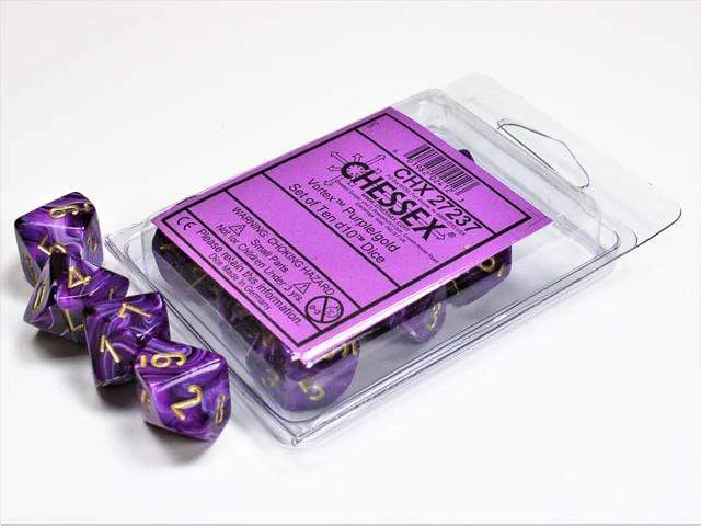 Vortex Purple Gold d10 set