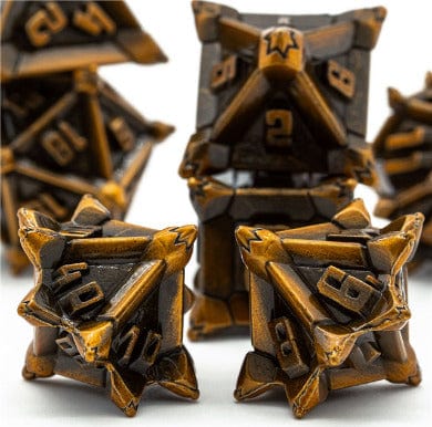WARRIOR'S FLAIL: GOLDEN - METAL RPG DICE SET - Image 5