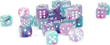 Nebula® 12mm D6 Wisteria/white Luminary™ Dice Block™ (36 dice) - Image 2