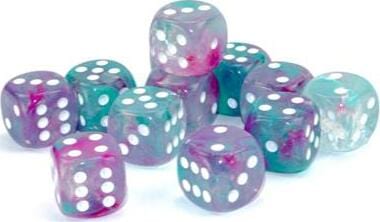 Nebula® 16mm D6 Wisteria/white Luminary™ Dice Block™ (12 dice) - Image 2