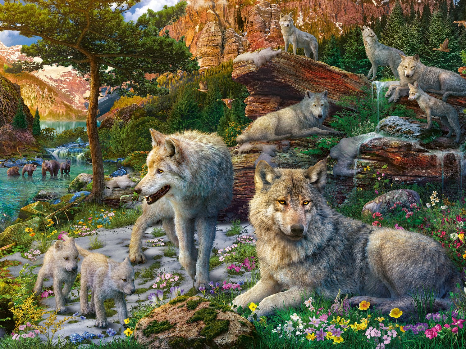 Wolves in Spring - Image 3