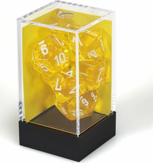 Translucent Polyhedral Yellow/white 7-Die Set - Image 5
